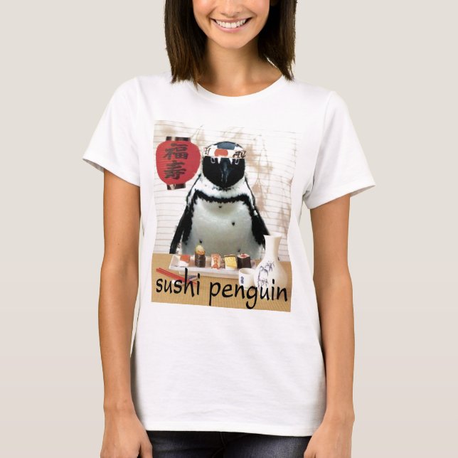 Camiseta pinguim do sushi (Frente)