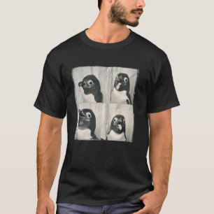 Camiseta Pinguim doce no estilo da máquina de fotos antiga,