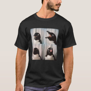 Camiseta Pinguim doce no estilo da máquina de fotos antiga,