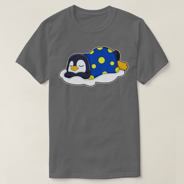 Camiseta Pinguim dormindo com cobertor (Frente do Design)