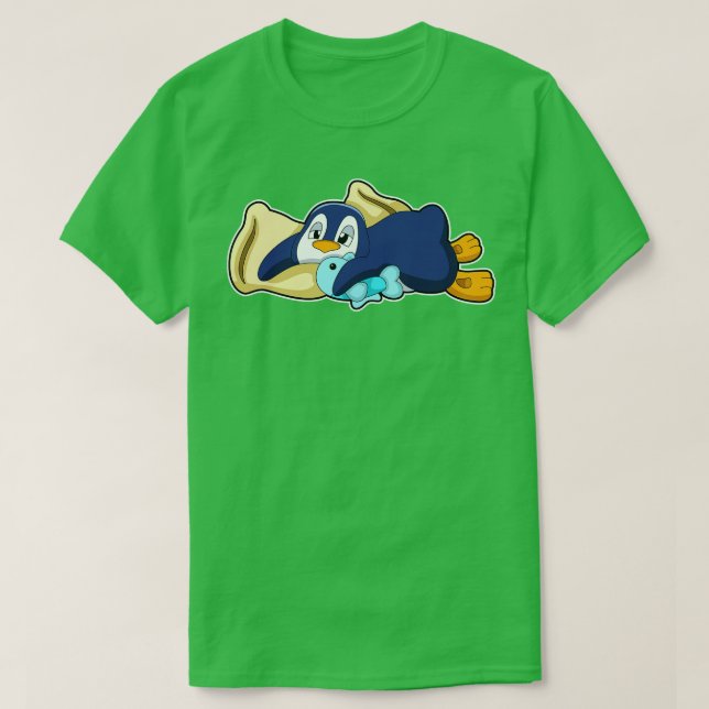 Camiseta Pinguim dormindo com Travesseiro (Frente do Design)