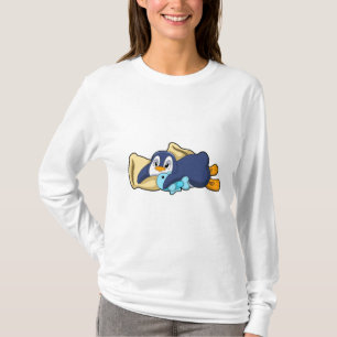 Camiseta Pinguim dormindo com Travesseiro