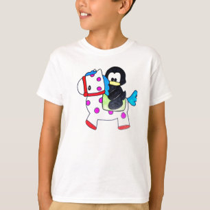 Camiseta pinguim e cavalo