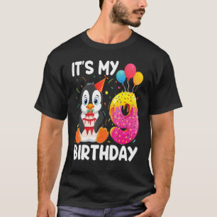 Camiseta Pinguim É Meu 9º Aniversário Pinguim B De 9 Anos