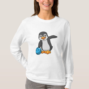 Camiseta Pinguim em Boliches com Bola de boliche