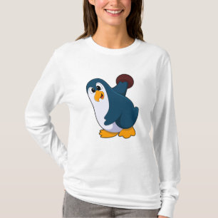 Camiseta Pinguim em Boliches com Bola de boliche