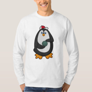 Camiseta Pinguim em Boliches com Bola de boliche