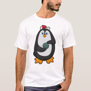 Camiseta Pinguim em Boliches com Bola de boliche