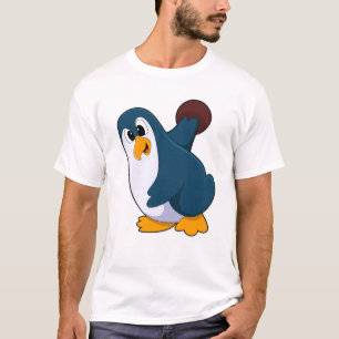Camiseta Pinguim em Boliches com Bola de boliche