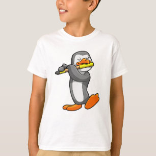 Camiseta Pinguim em Música com Flute