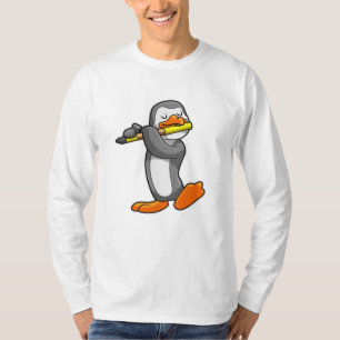 Camiseta Pinguim em Música com Flute