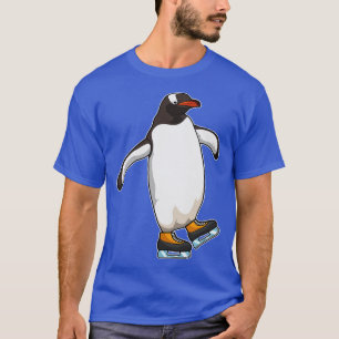 Camiseta Pinguim em patinação no gelo com skates de gelo 2