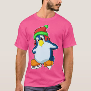 Camiseta Pinguim em patinação no gelo com skates de gelo 4
