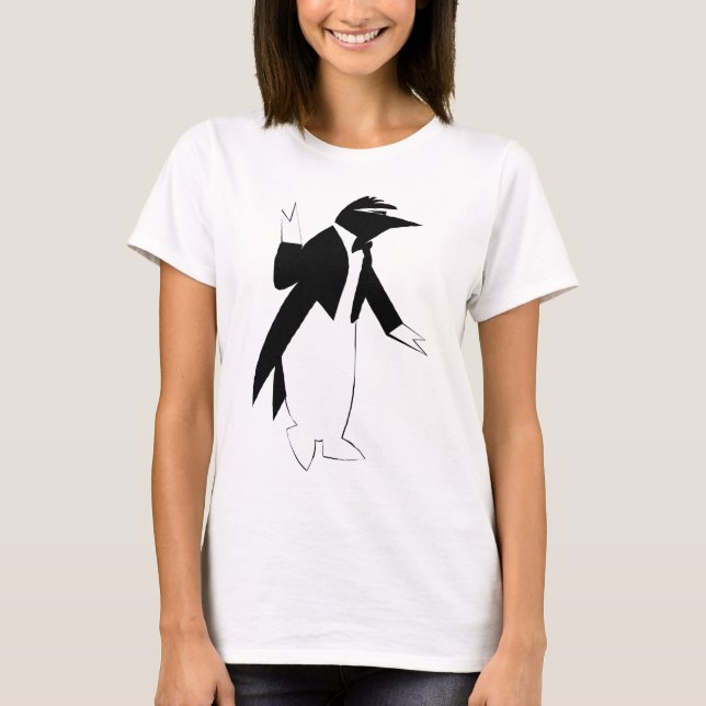 Camiseta Pinguim em um smoking - esfrie como o hipster do (Frente)