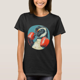Camiseta Pinguim Engraçado Com Luvas Boxando Costume
