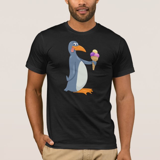 Camiseta Pinguim engraçado com o t-shirt dos homens do (Frente)