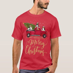 Camiseta Pinguim Engraçado Dirigindo Árvore De Natal Pingui