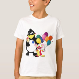 Camiseta Pinguim engraçado e desenho de palhaços