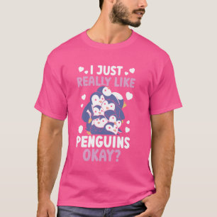 Camiseta Pinguim Engraçado Eu Gosto Muito De Pinguins.