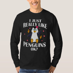 Camiseta Pinguim Engraçado Eu Gosto Muito De Pinguins Ok