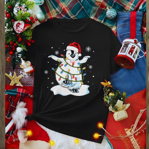 Camiseta Pinguim Engraçado Natal Chapéu de Papai Noel Pingu