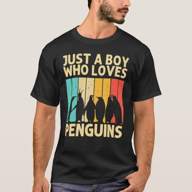 Camiseta Pinguim Engraçado Para Rapazes Pinguins Pássaros R (Frente)