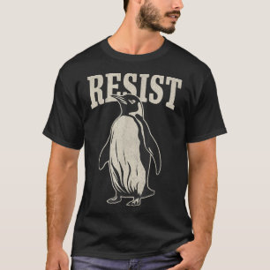 Camiseta Pinguim Engraçado Resiste Pinguins Legal
