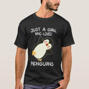 Camiseta Pinguim Engraçado Só Uma Menina Que Ama Pinguim