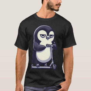 Camiseta Pinguim Entediado de Desenho Animado Em