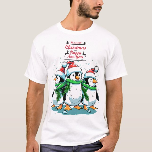 Camiseta Pinguim Feliz Natal (Frente)