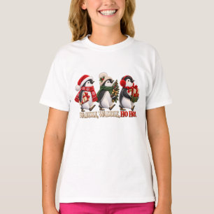Camiseta Pinguim Fofo de Natal Bamboleia Ho Ho
