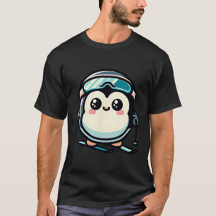 Camiseta Pinguim Fofo Esquiar Com Óculos Alpino Inverno