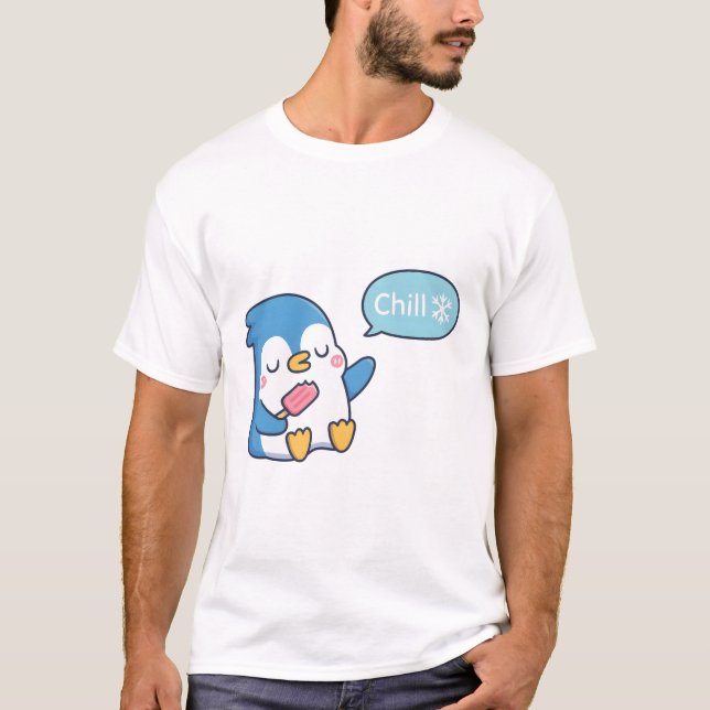 Camiseta Pinguim Gelado Com Psicha Respira (Frente)