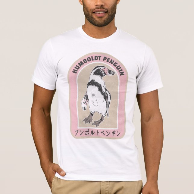 Camiseta Pinguim humolt escrevendo Japonês (Frente)