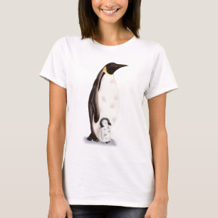 Camiseta Pinguim imperador único e pinguim bebê