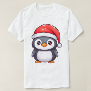 Camiseta Pinguim Kawaii Vestindo um Chapéu Noel Cozy neste
