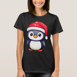 Camiseta Pinguim Kawaii Vestindo um Chapéu Noel Cozy neste 