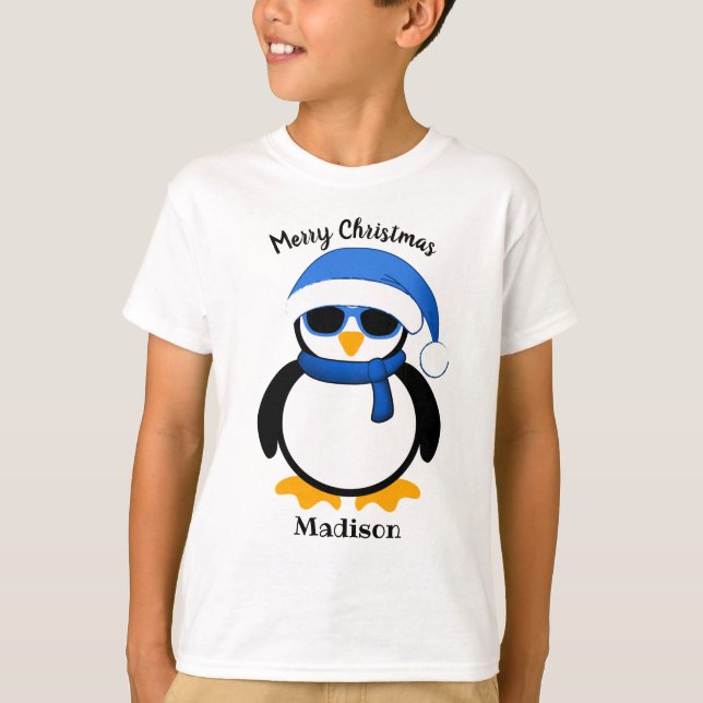 Camiseta Pinguim legal e bonito no inverno Personalizar (Frente)