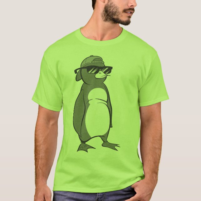 Camiseta Pinguim legal que veste óculos de sol (Frente)