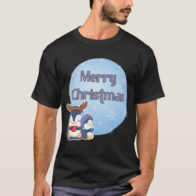 Camiseta Pinguim-mãe com bebê 1 (Frente)