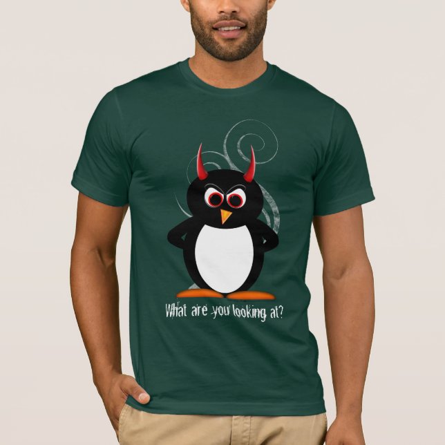 Camiseta Pinguim mau o que são você que olha? T-shirt (Frente)