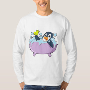Camiseta Pinguim na Banheira com Pato