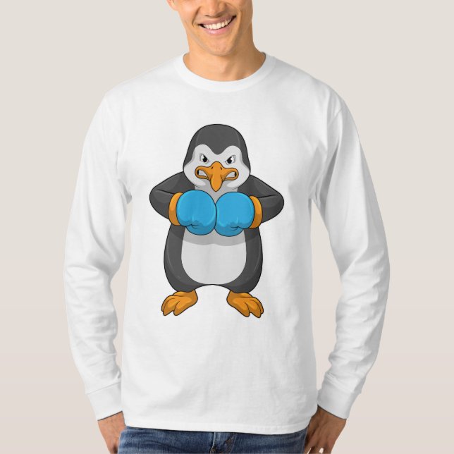 Camiseta Pinguim na caixa com luvas in a box (Frente)