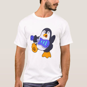 Camiseta Pinguim na Música com Violão