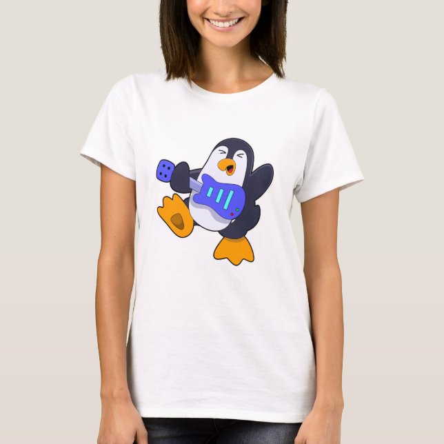 Camiseta Pinguim na Música com Violão (Frente)