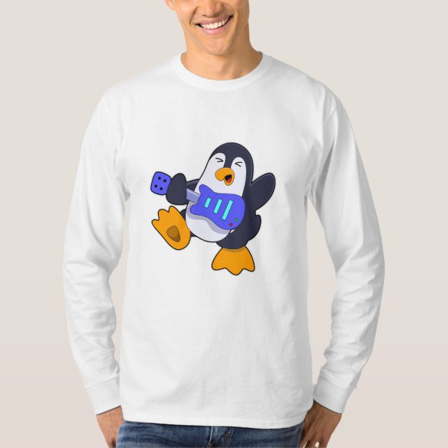 Camiseta Pinguim na Música com Violão (Frente)