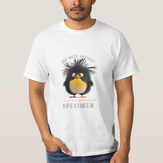 Camiseta Pinguim, não sou estranho, sou raro, doce e divert (Frente)