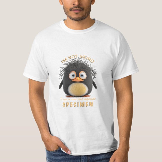 Camiseta Pinguim, não sou estranho, sou raro, doce e divert (Frente)