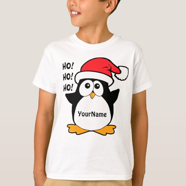 Camiseta Pinguim-Natal Bonito Personalizar (Frente)
