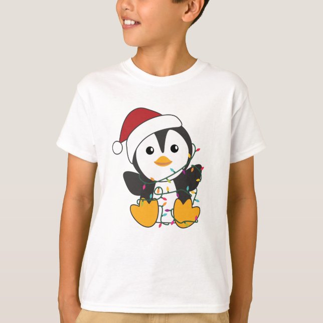 Camiseta Pinguim Natal Neve Pinguins de Pinguins (Frente)